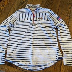 Vineyard Vines Navy and White Striped Pullover